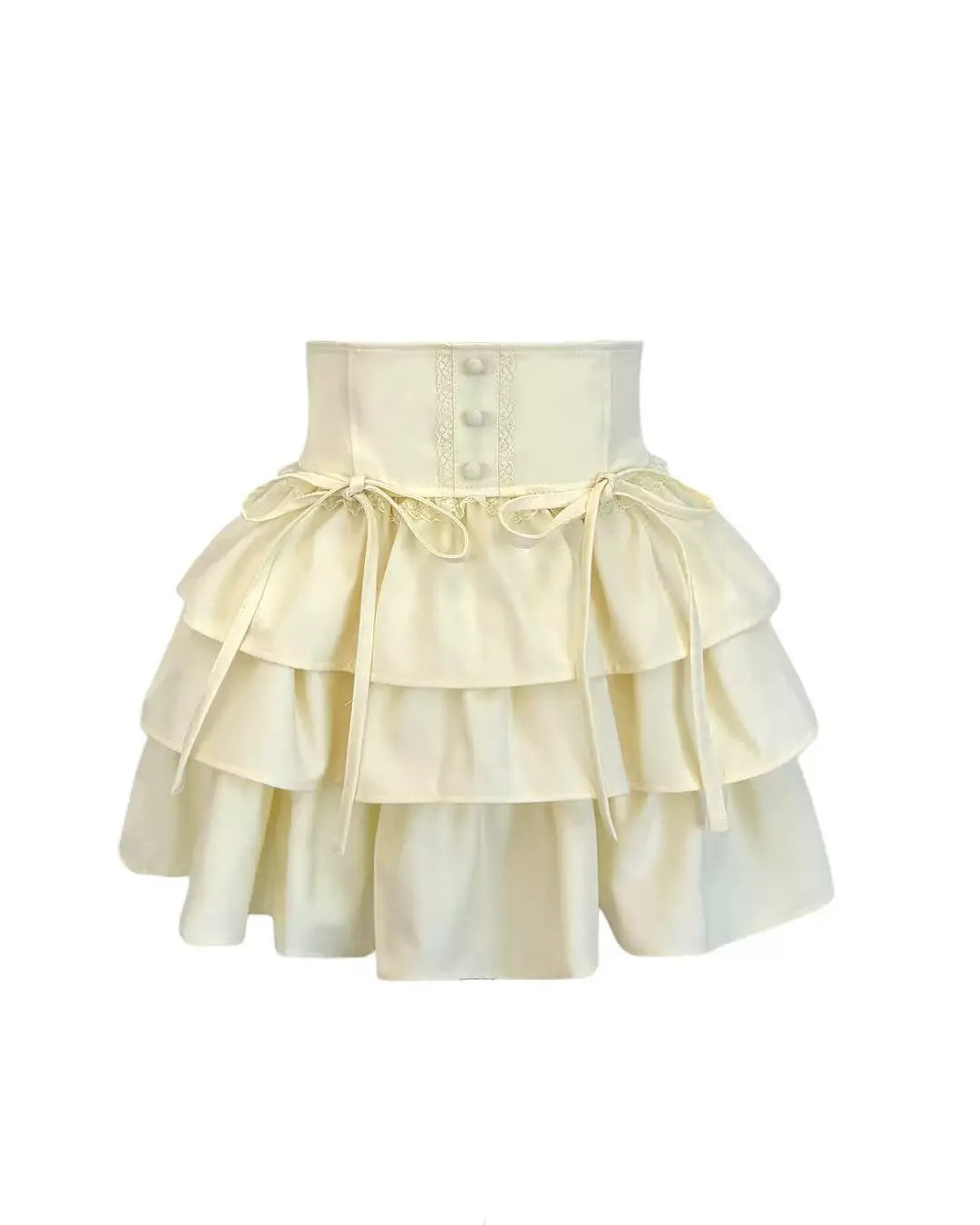 AMY&BENTON Women's Lace High Waist Puffy Mini Skirt - Light Pink