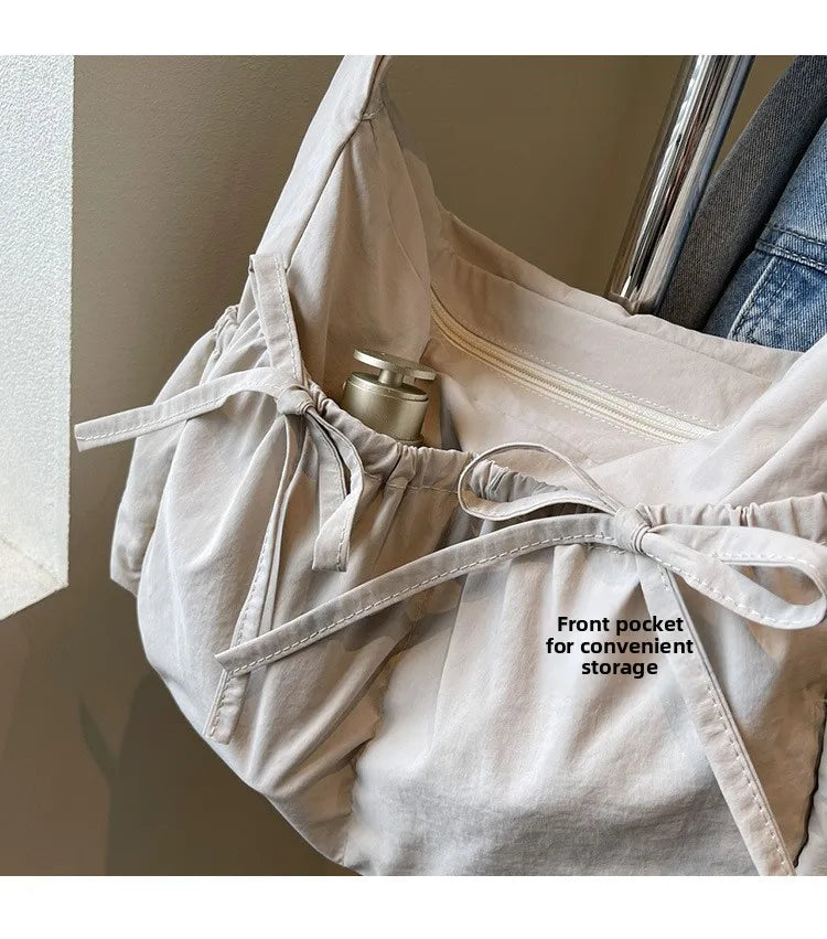 Ruched Fabric Hobo Bags Lightweight Nylon Shoulder Crossbody Bag, Stylish & Adjustable, Perfect for Casual Outfits, Daily Errand
