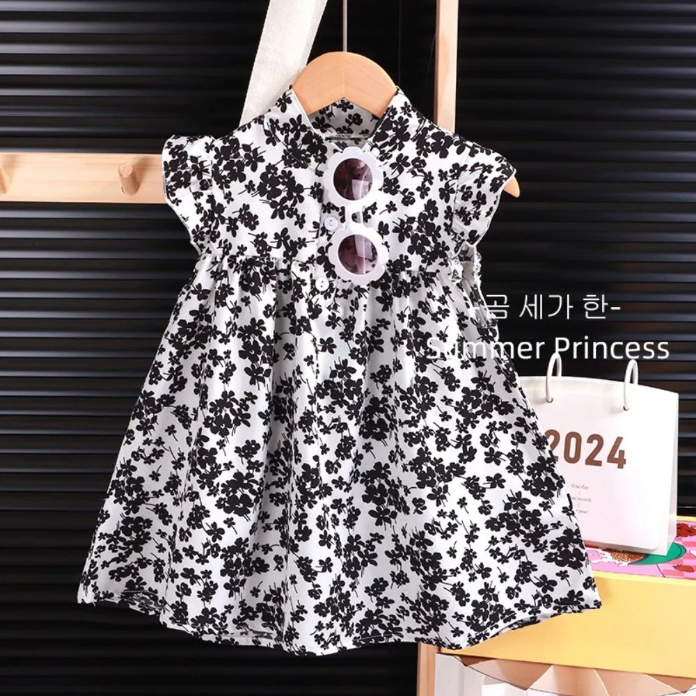 New Floral Girls' Floral Dress Soft Breathable Beach Skirt Performance Costumes Girls