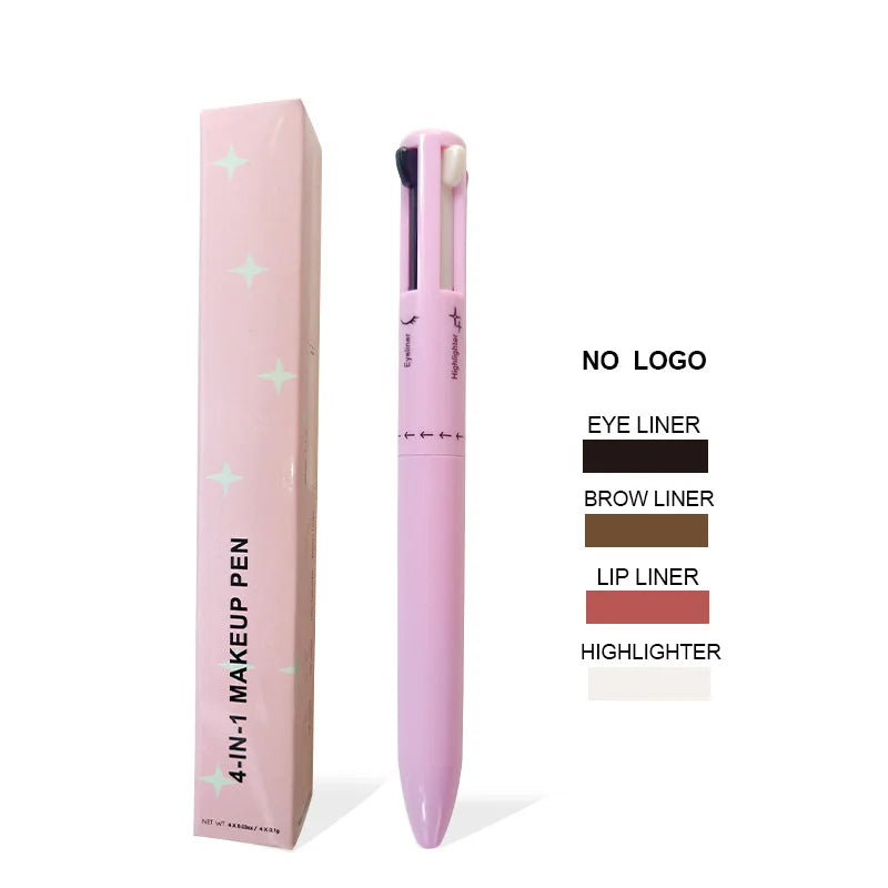 4-in-1 multi-functional lip liner, eyeliner and eyebrow pencil 4-color set