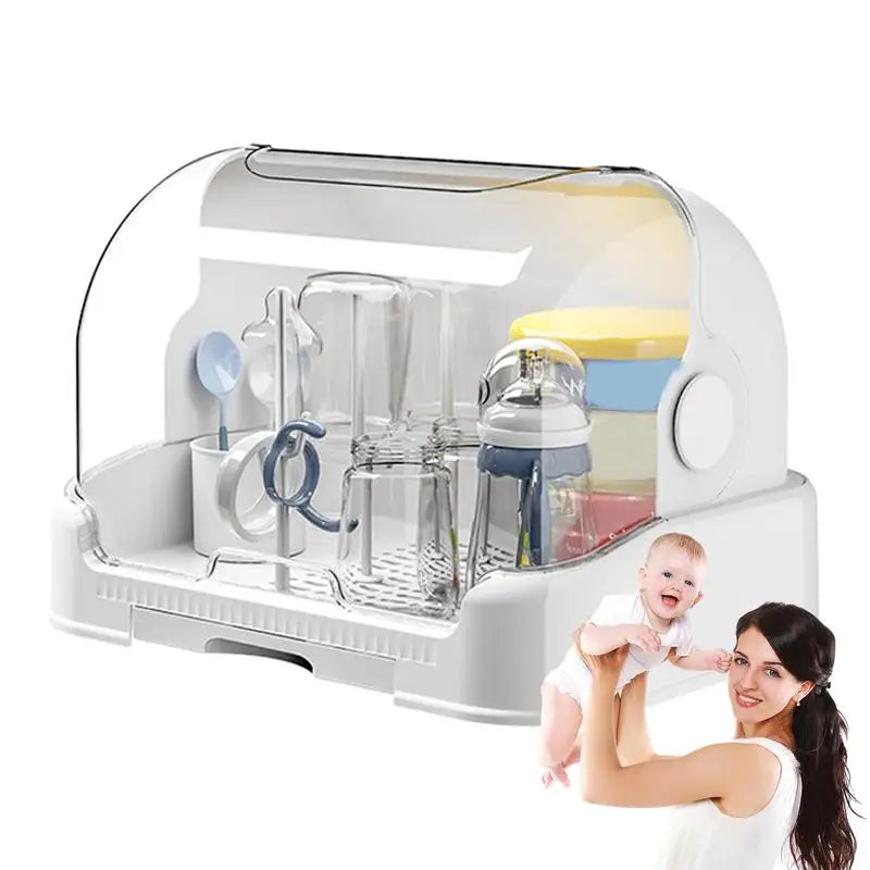 Babies Bottle Drying Rack Dustproof Bottle Storage with Removable Drip Tray Durable Good Sealing Protection Toddler Bottles