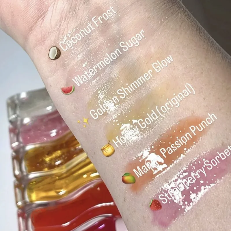 Fashion Dopamine New Summer Long-lasting Moisturizing Lip Oil Gloss Care Lips Plumping Exfoliating Watermelon Milky Mocha Gloss