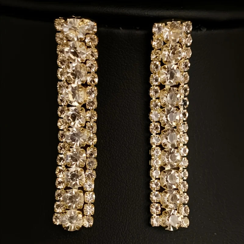 Women'S Rhinestone Jewelry Set Wedding Accessories Elegant Necklace Earrings Bridal Jewelry Set Birthday Gifts