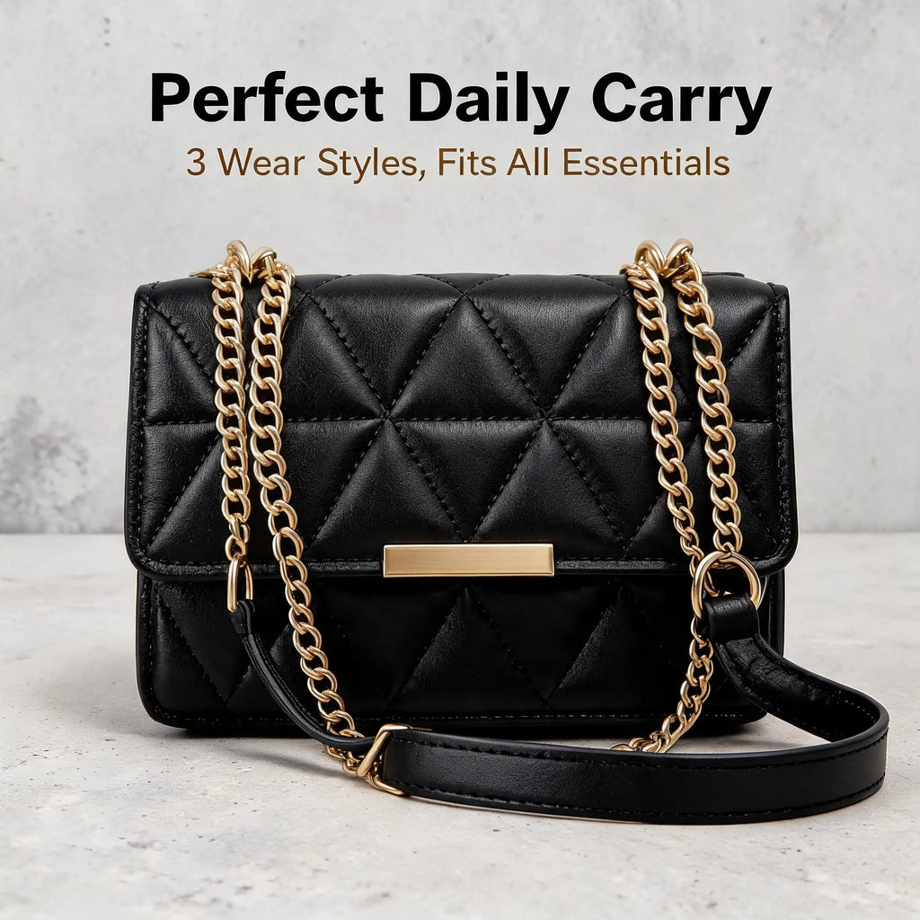 Women Quilted Chain Crossbody Bag Fashion Small Square Shoulder Purse Multi Color Casual Daily Handbag