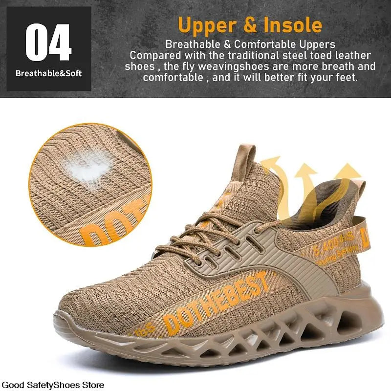 Safety Shoes Men For Work Sneakers Women'S Men Steel Toe Work Shoes Security Protective Shoes Lightweight Anti-Smash Anti-Puncture