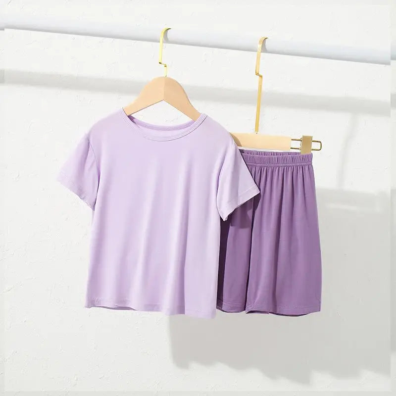 Summer Modal Cotton Girl Pajamas Set With Long Pants for Teens Boys Girls 6 8 12 14 Years Kids Children Clothes Child Boy Pijama