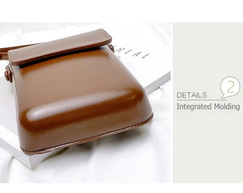 Flap Crossbody Bags Women Mini PU Leather Shoulder Purses and Handbags for Girls Ladies Phone Simple Solid Designer Bag