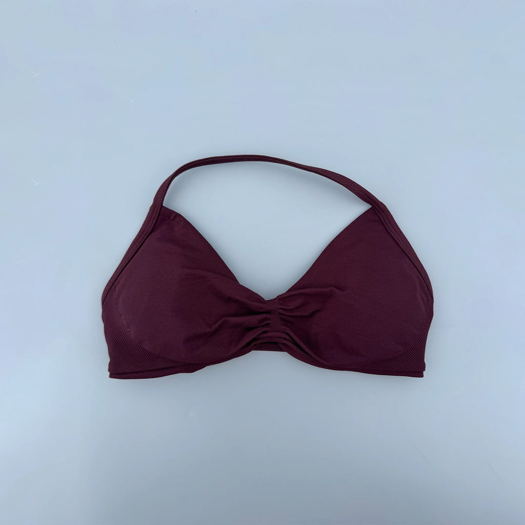 Sports Strappy Bra Yoga Underwear Women Gym Top Running Exercise Backless Bra High Support Active Wear Fitness Workout Halter