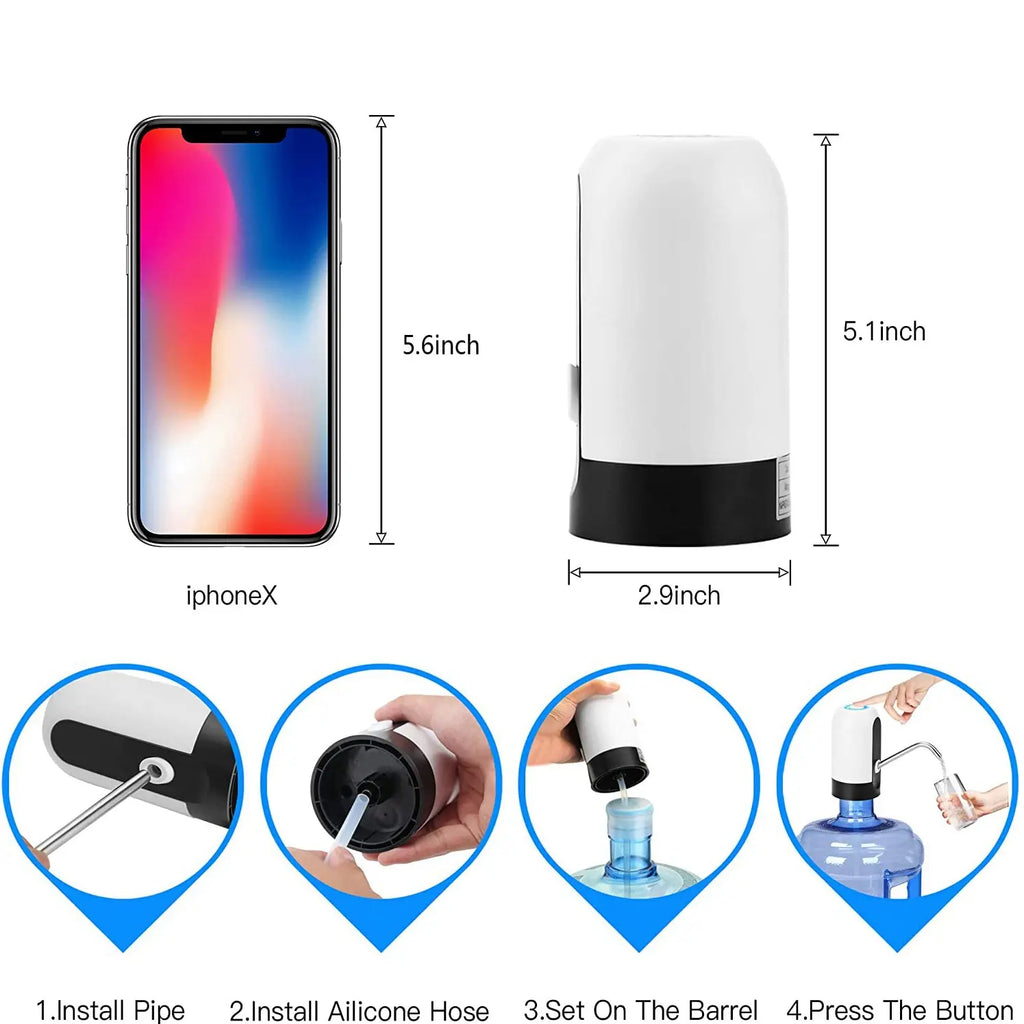 FEB.WIND Wireless Water Bottle Pump - USB Rechargeable Dispenser