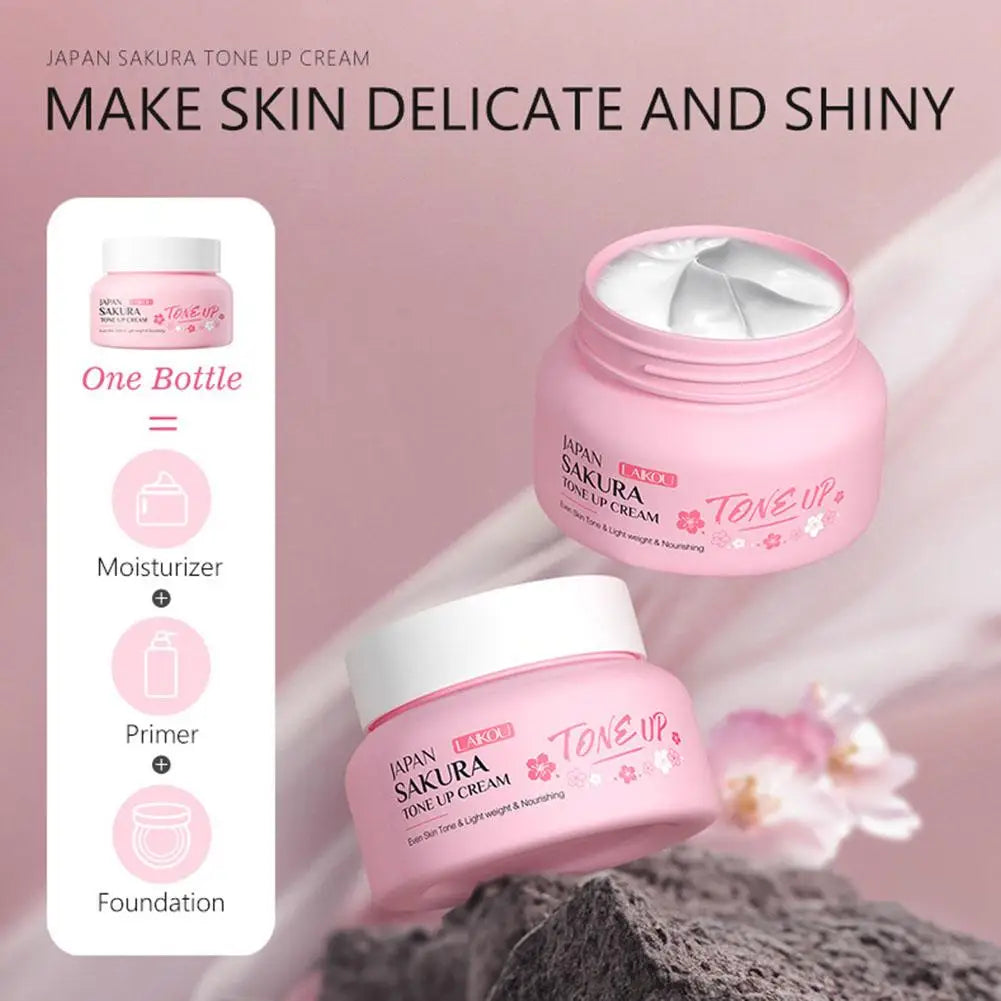 Facial Moisturizer Tone-up Cream,Sakura Essence Glow Moisturizer Cream 1.06 Fl OZ Hydrating Smooth Dry Skin Nourishing Skin Care