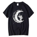 Men'S High Quality 100% Cotton Moon Print Casual Summer Cool Short Sleeve Men Tshirt Loose T-Shirt Male Tee Shirts Male Tee Tops