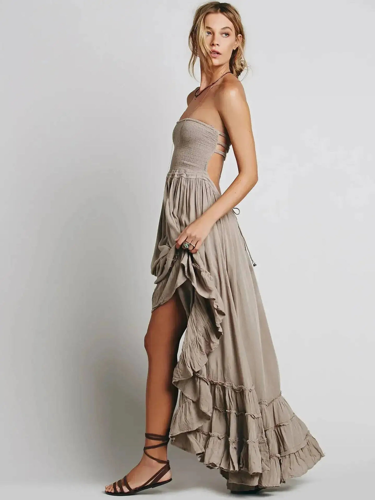 Beach Dress Sexy Dresses Boho Bohemian People Holiday Summer Long Backless Cotton Women Party Hippie Vestidos Mujer Ethnic