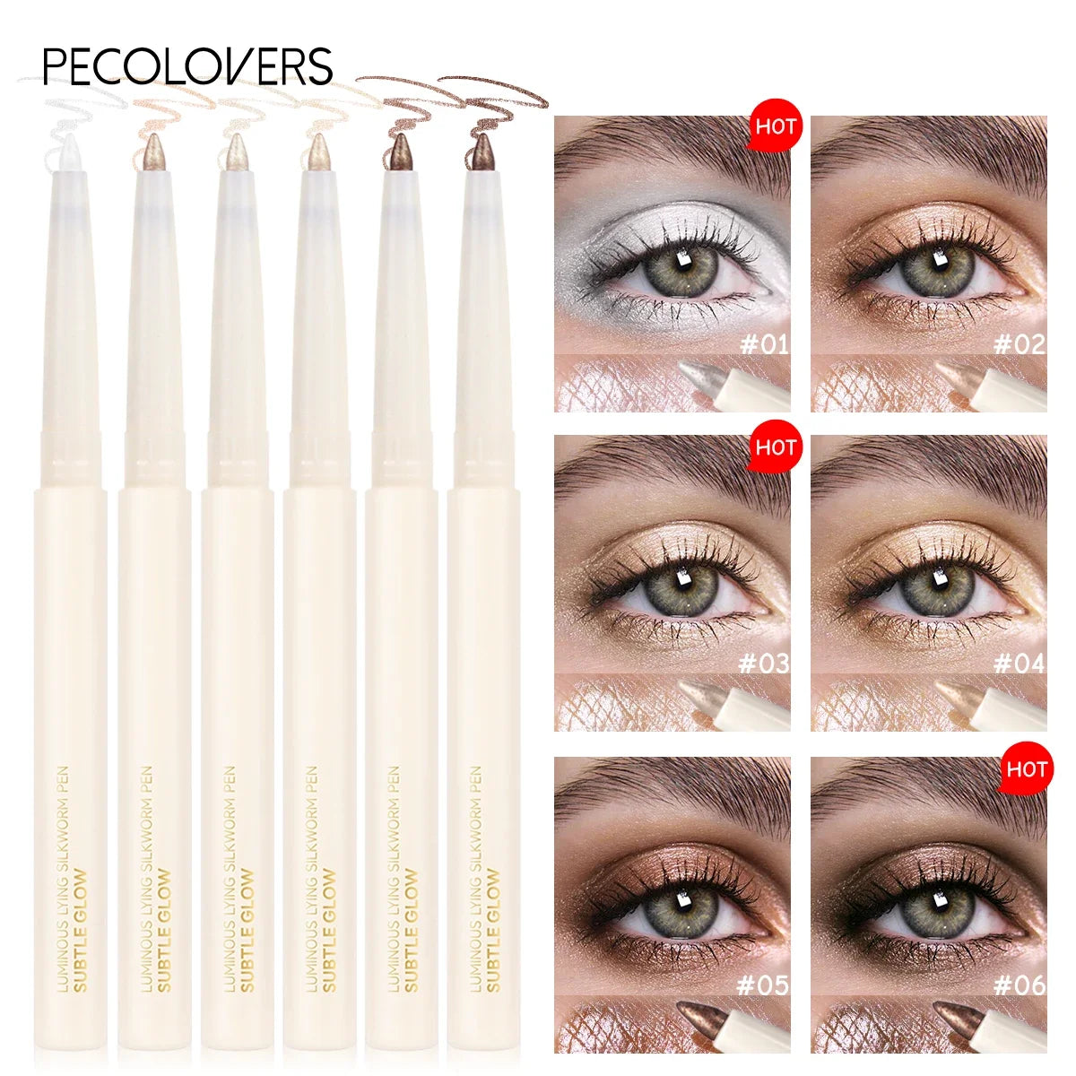 1 pc Smooth Nib Lying Silkworm Pen, Waterproof and Long-Lasting, Multi-Functional Lying Silkworm Pen, Eye Cosmetics