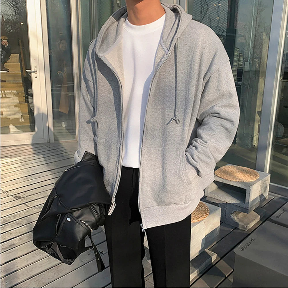 2025 New Fashion Zipper Hoodies Women/Men Fashion Long Sleeve Hooded Sweatshirt Casual Autumn Winter Sportwear Solid Clothes