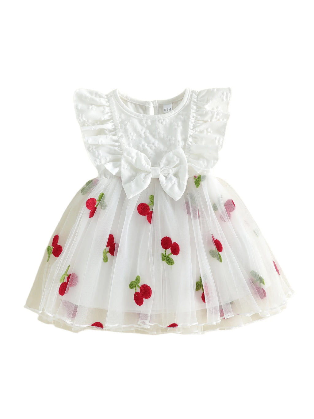 Citgeett Summer Toddler Girls Dress Embroidered Layered Tulle Bowknot Fly Sleeve Casual Dress Clothes