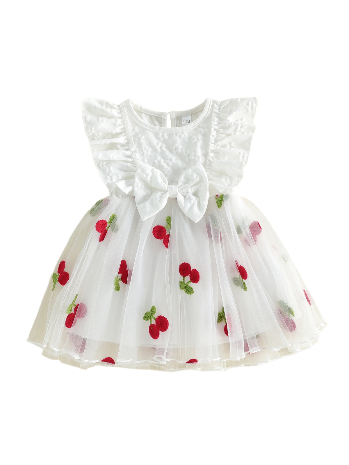 Citgeett Summer Toddler Girls Dress Embroidered Layered Tulle Bowknot Fly Sleeve Casual Dress Clothes