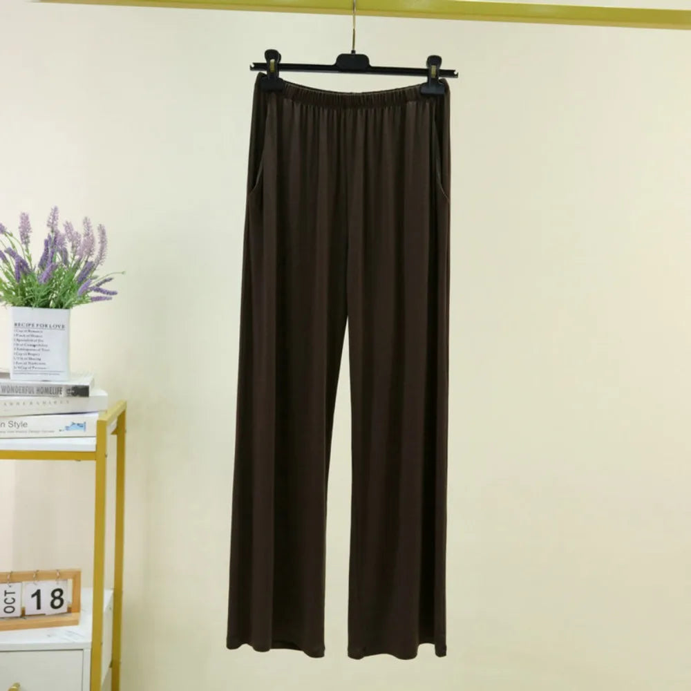 Fdfklak Women's Modal Pajama Pants - High Waist Lounge Sleep Bottoms