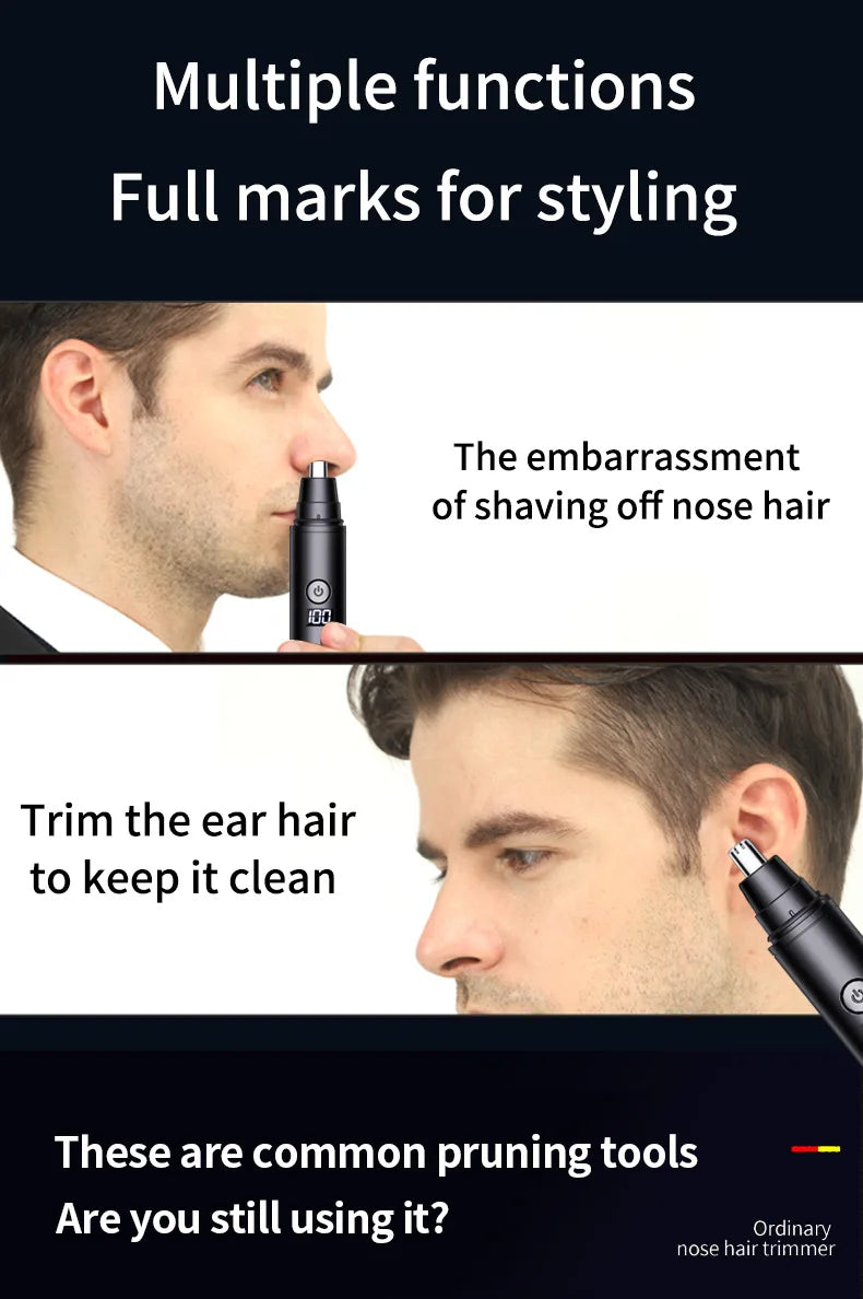 Mini Pocket Nose Hair Trimmer Painless Clipper Nose Ears Hair Eyebrow Waterproof Portable Trimmer For Men Women