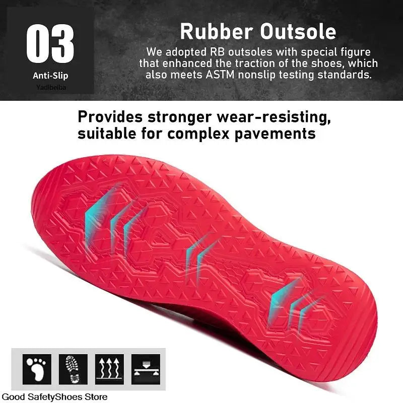 Safety Shoes Men For Work Sneakers Women'S Men Steel Toe Work Shoes Security Protective Shoes Lightweight Anti-Smash Anti-Puncture