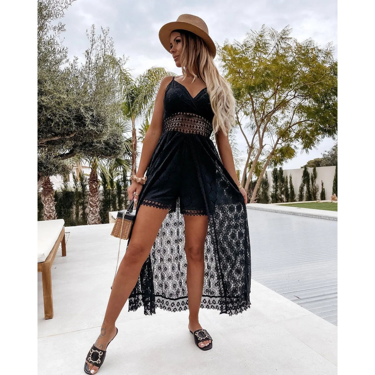 Fashion Summer Camisole Long Skirt Strap Camis Sleeveless Hole Hollow Out Beach Holiday Dress Tassel Sexy Maxi Dresses