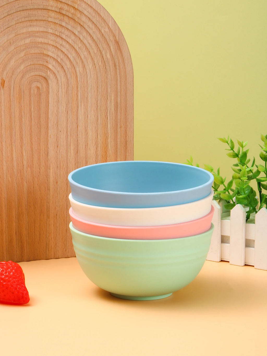 Reusable Plastic Bowls - Set of 8 Eco-Friendly Kitchen Bowls