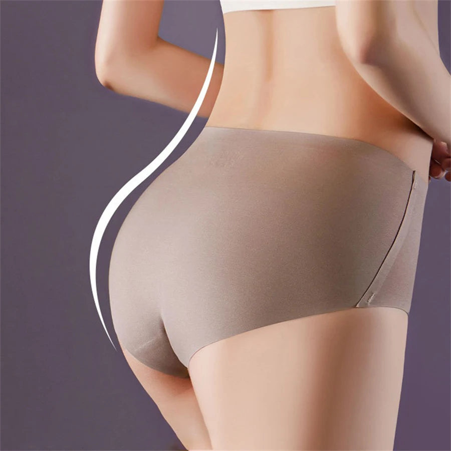 4Pcs/Set Women'S Panties Slip Silk Seamless Briefs For Women'S Female Underwear Soft Thin Light Panty Culotte Femme Underpants M-Xl