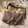 3Pcs/Pack Cotton Hygroscopic Breathable Underpants Men Comfortable Mesh Crotch Panties Soft Solid Striped Men'S Boxer Underwear