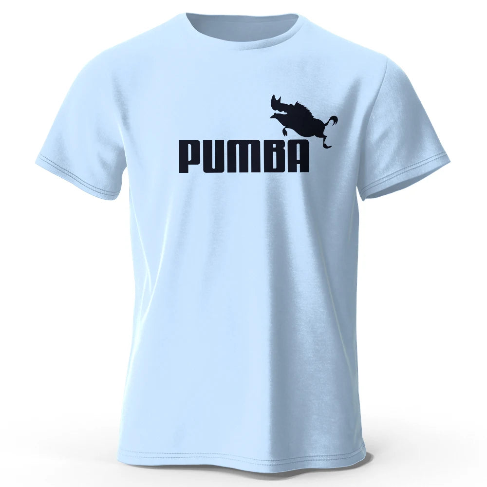 Pumba Printed T Shirt For Men Oversized 100 Percent Cotton Funny Graphic Tee Summer Top
