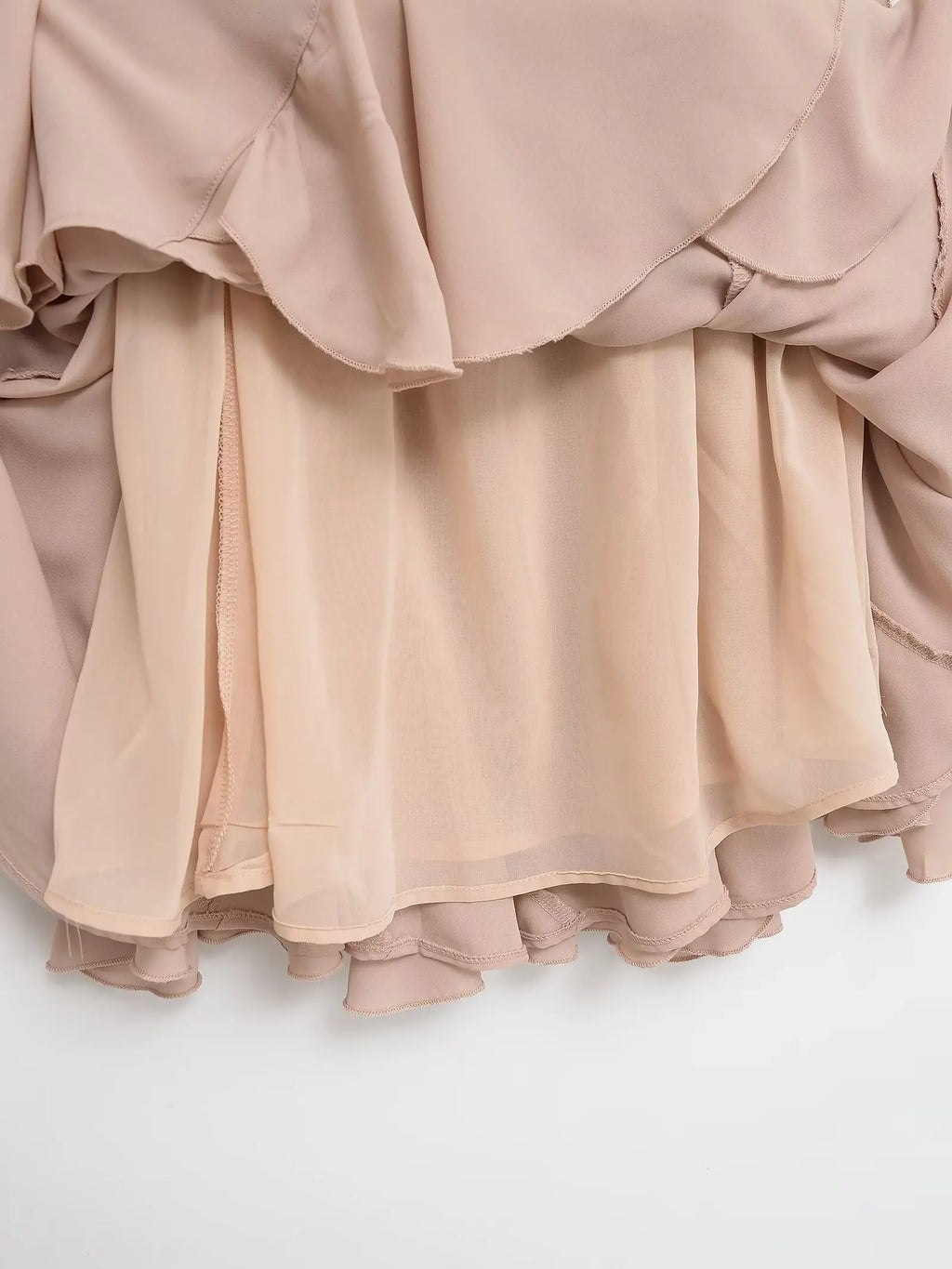 2026 Chic Women's Casual High Quality Knee-length Pink Layered Skirts Ladies Elegant A-line Tierred Ruffles Elastic Midi Skirt