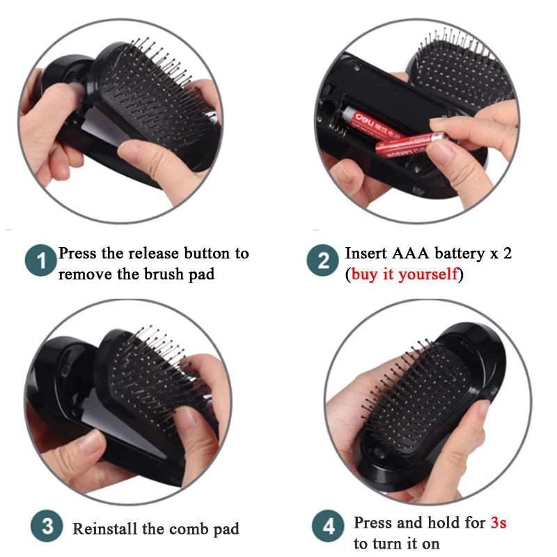 New Trend Portable Head Massager Brush Negative Ions Detangling Comb For Adults Kids Hair Detangler Brush For Wet Dry Hairbrush