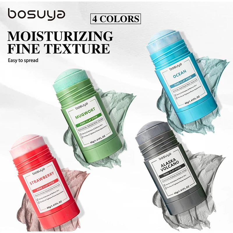 Deep Cleansing Mugwort Volcanic Mud Mask Stick Remove Blackheads Pore Control Oil Balancing Facial Clay Mask Gentle Skin Care