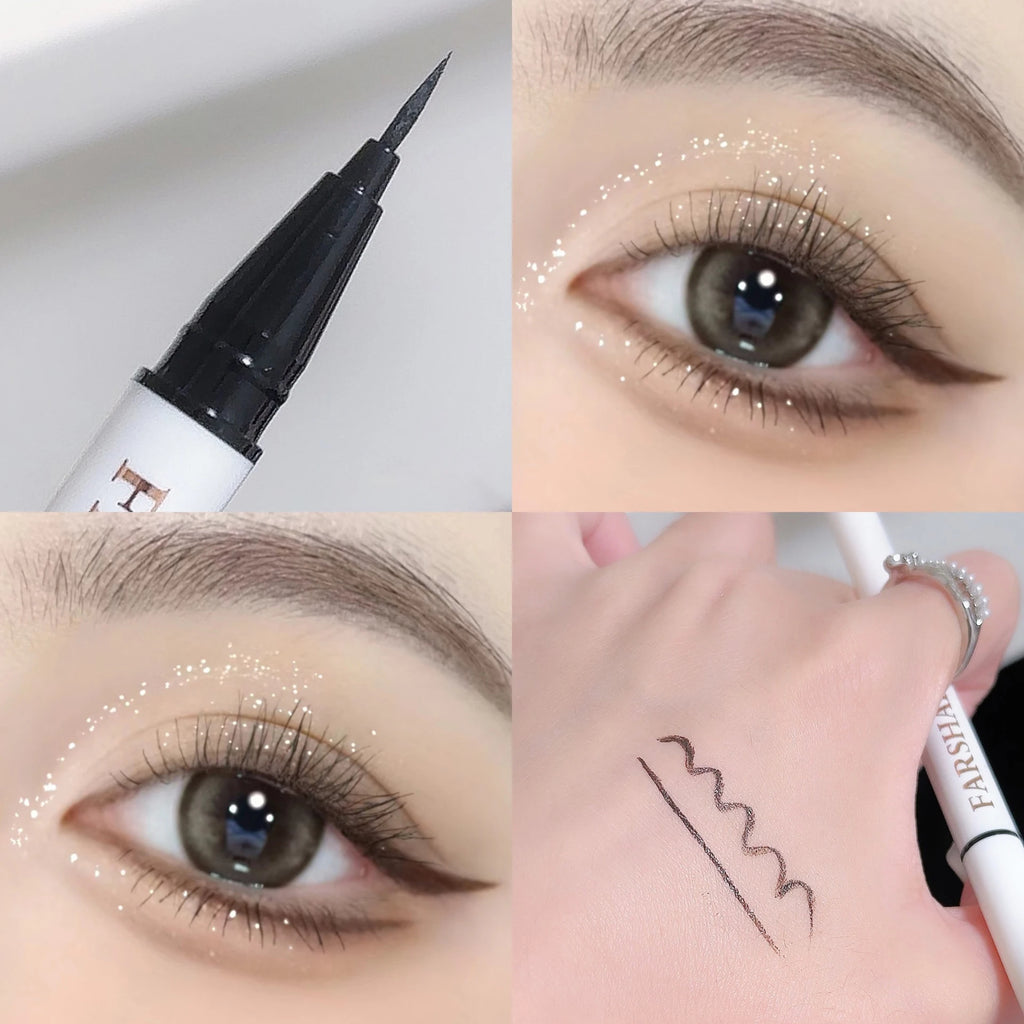 Ultra-thin Waterproof Eye Liner Matte Berry Red Liquid Eyeliner Black White Eyeliner Pen Easy To Color Colorful Lying Silkworm