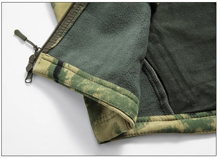 Lurker Shark Skin Soft Shell Tactical Jacket Men Waterproof Fleece Hooded Coat Hunt Clothes Autumn New Outdoor Camouflage Jacket