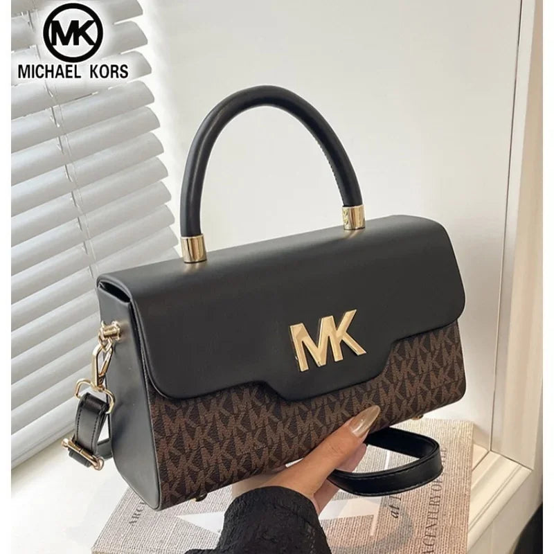 Michael Kors women's fashionable crossbody single shoulder handbag MK classic letter multifunctional small square bag