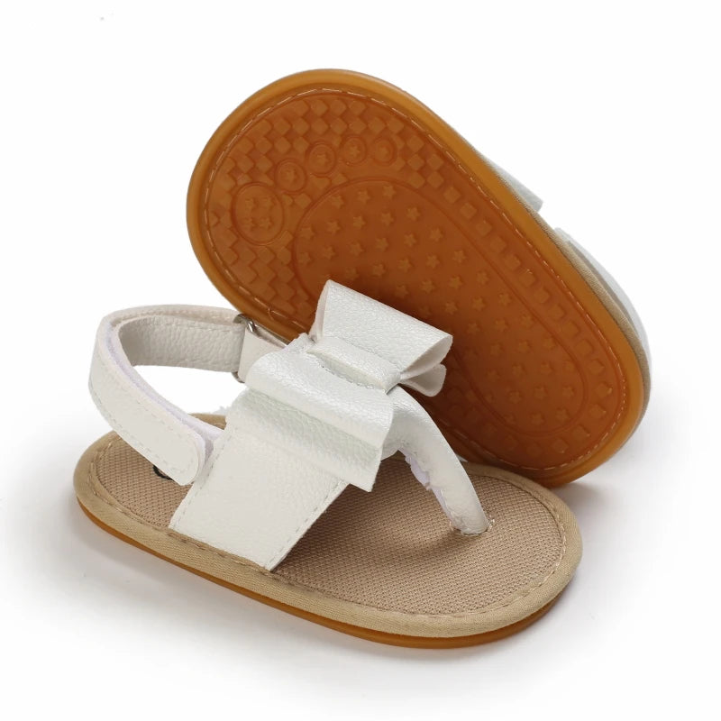 Baby Girl Summer Sandals 0-18 Months Cute Bow Rubber Sole First Walker Casual Comfortable Newborn Sneakers