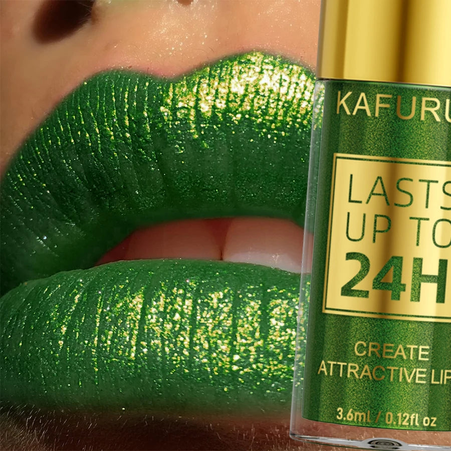 Kafurux Glitter Metallic Lip Gloss - Waterproof Long-Lasting Lip Tint