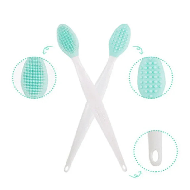 Skin Care Lip Exfoliating Facial Cleansing Face Scrub Nose Clean Brush Blackhead Remove Silicone Double-Sided Skin Care Tool