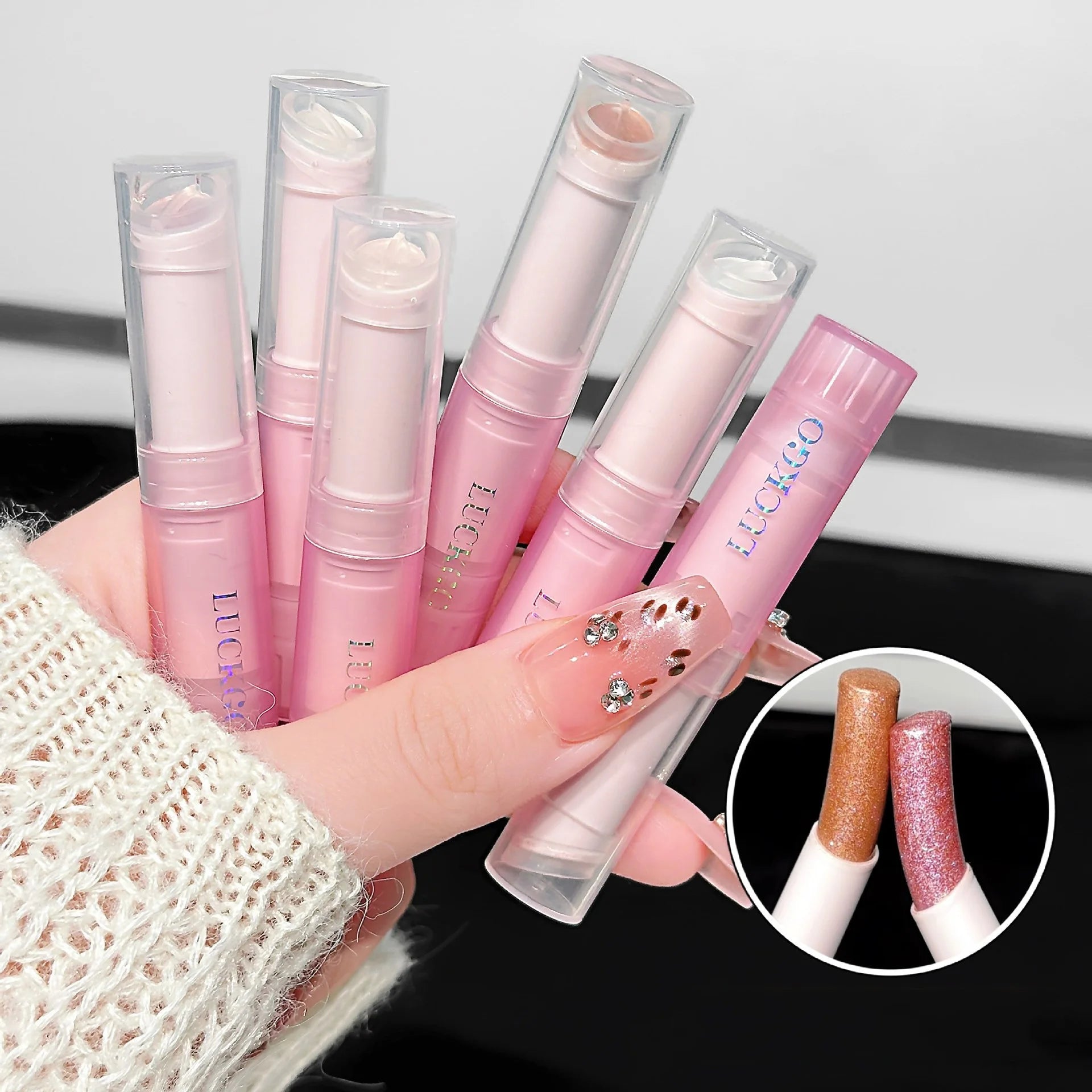 Jelly Brightening Eye Shadow Stick - Shimmer Creamy Eye Crayon, Easy-Blend Long-Lasting With Twist-Up Applicator