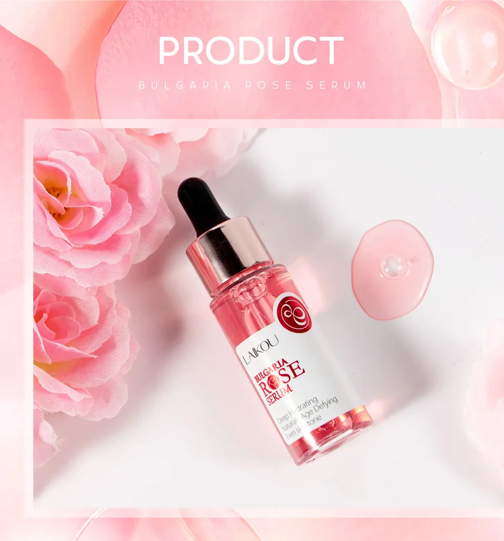 LAIKOU Bulgaria Rose Face Serum Facial Original Nourish Essense Brightening Rejuvenation Deep Moisturizing Serum Skin Care 30ml