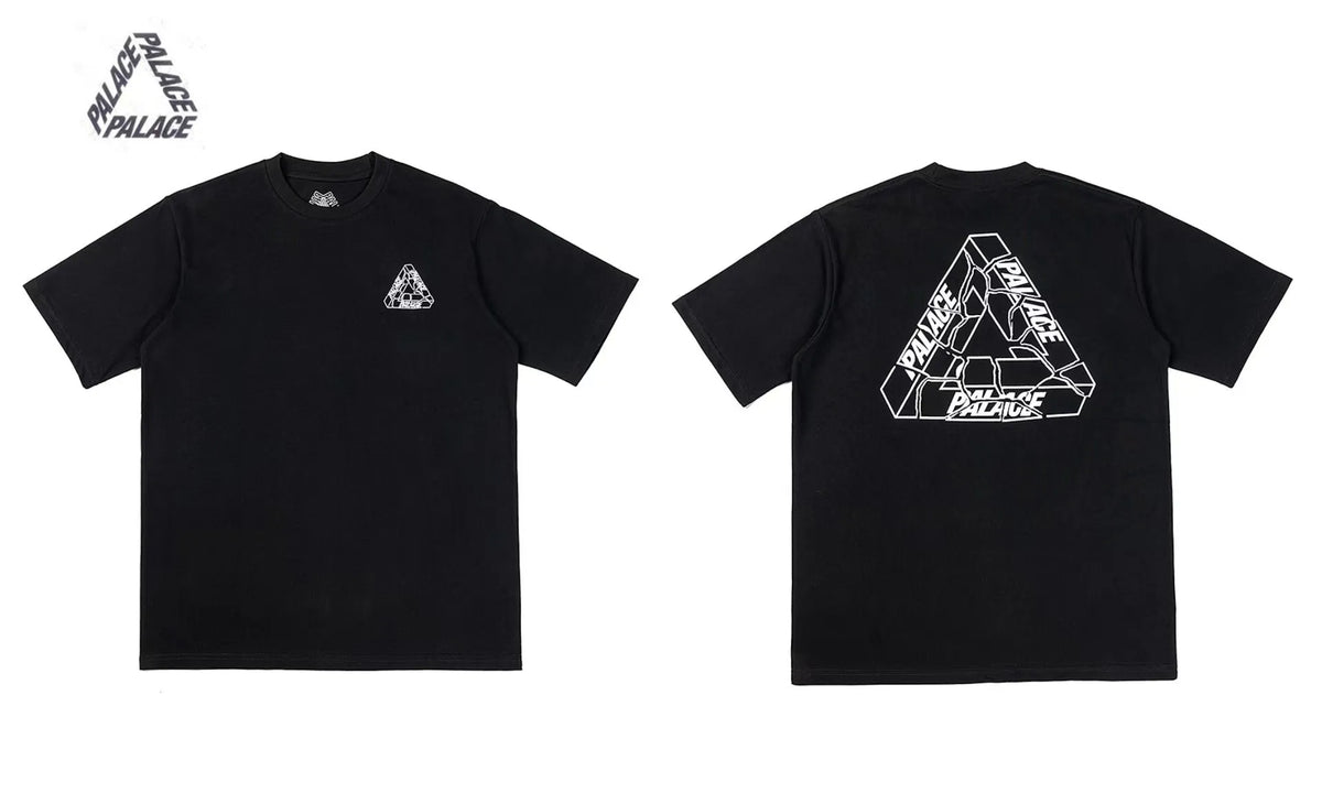 Palace Triangle Print Cotton Casual T-Shirt - Men's Short Sleeve