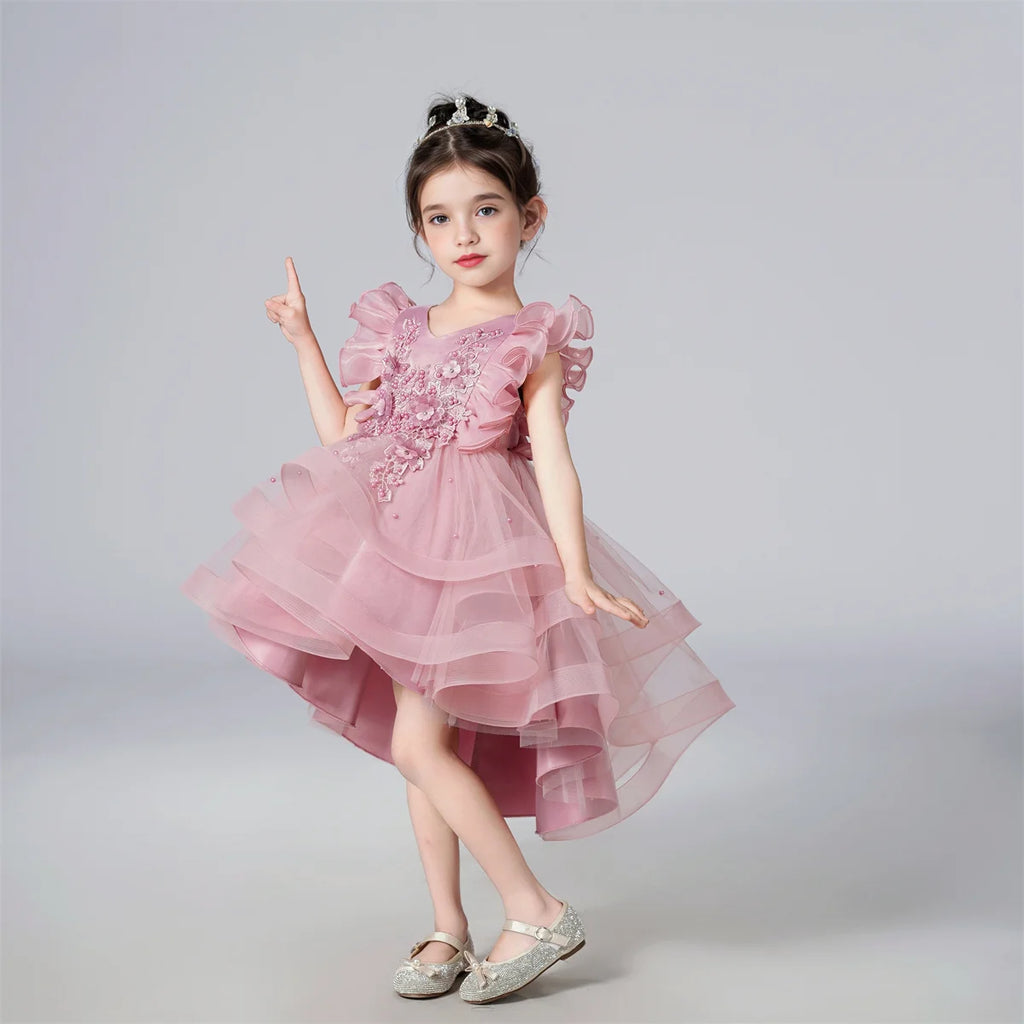 Kids Clothing Children Pageant Wedding Birthday Party Dress Princess Tuxedo Ball Gown Flower Girls' Trailing Dresses