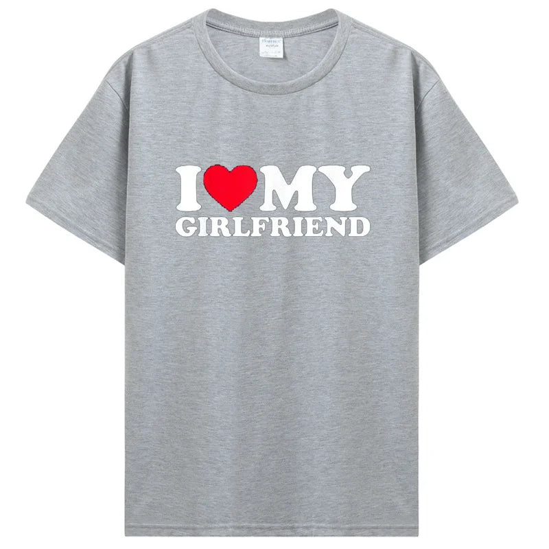 I Love My Girlfriend T Shirt I Heart My-Girlfriend Tshirt Gf T-Shirt Boyfriends Gifts Valentine'S Day Costume Graphic Tee Tops