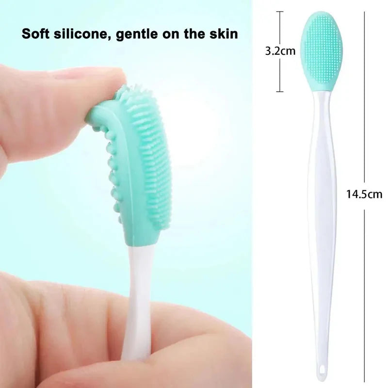 1/2PCS Face Silicone Brush Double-Sided Nose  Lip Face Clean cleansing stick Blackhead Removal Acne Makeup Brush