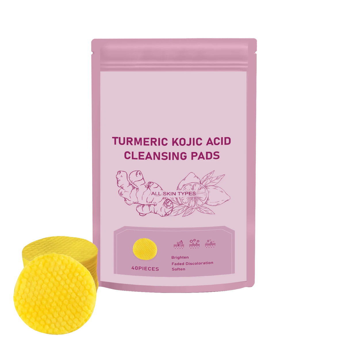 Turmeric Kojic Acid Exfoliating Cleansing Pads - 50 Count