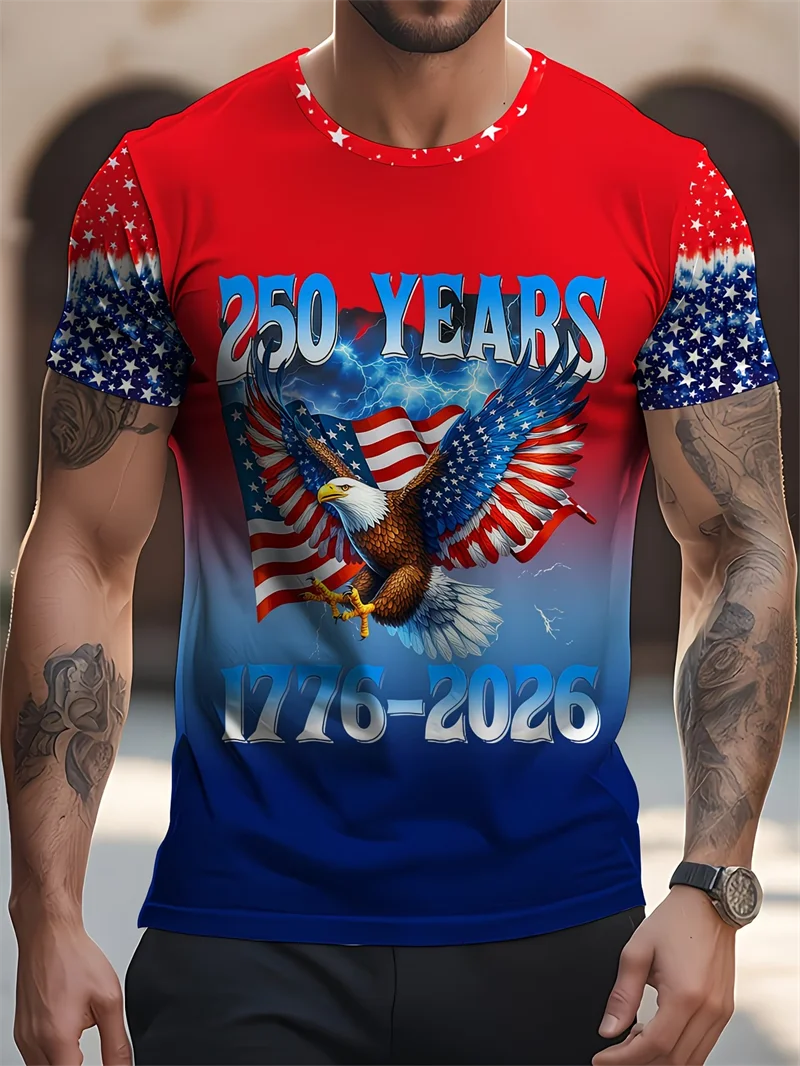 Patriotic American Flag Print T-Shirt - Unisex God Bless The USA