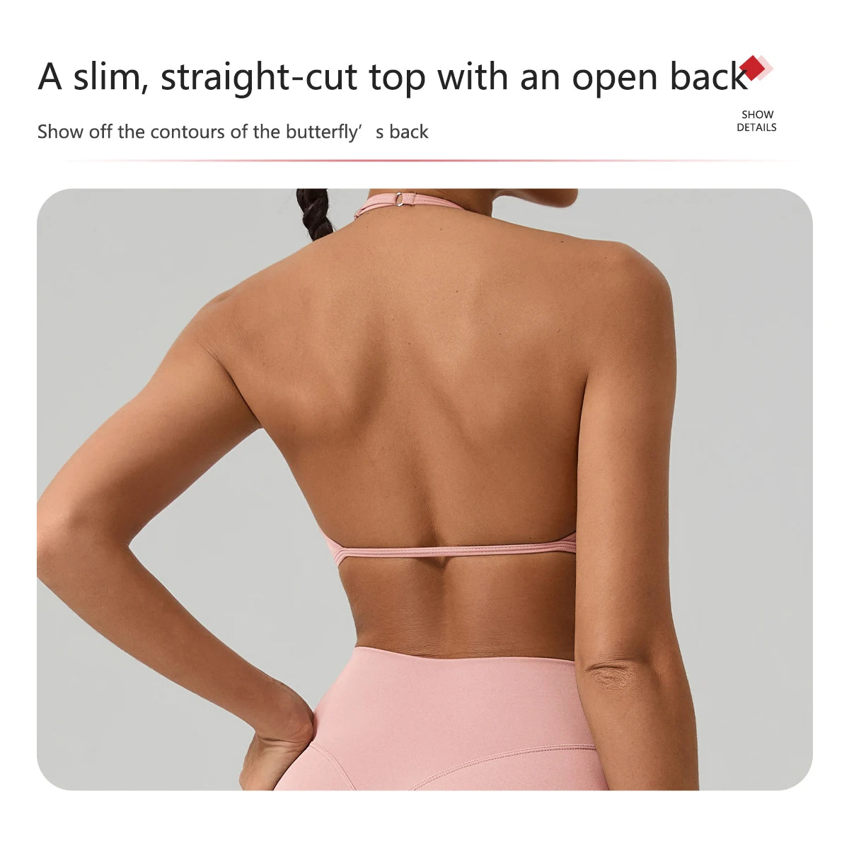 Women's Summer Halter Neck Padded Sports Yoga Bra Shock Absorption Support Backless Crop Top for Outdoor Running And Gym