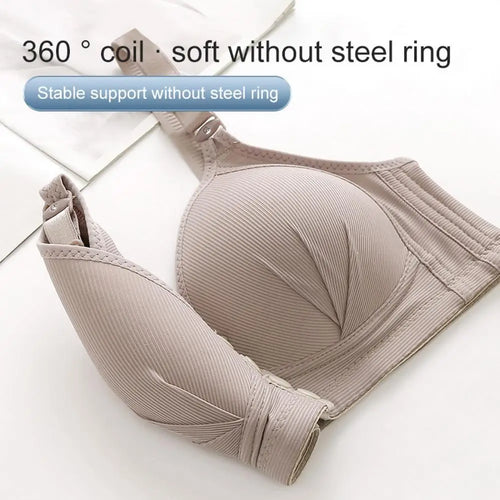 Breathable Front Closure Push Up Bra For Women Plus Size Support No Wire With Adjustable Straps