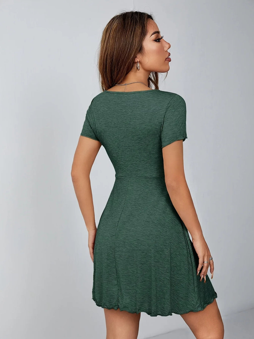 Summer Women V Neck Dress Pure Desire Style French Slim Fit Elegant Bowknot Waist Tied Casual Daily Party Dresses