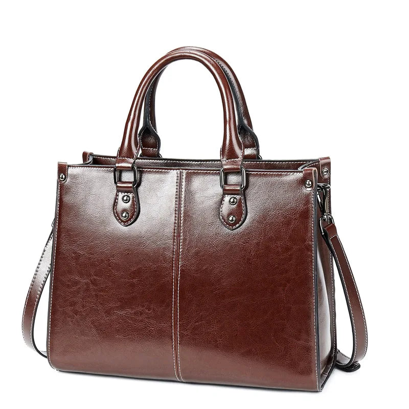 AOLAILUDI Women's Genuine Leather Tote Crossbody Shoulder Bag