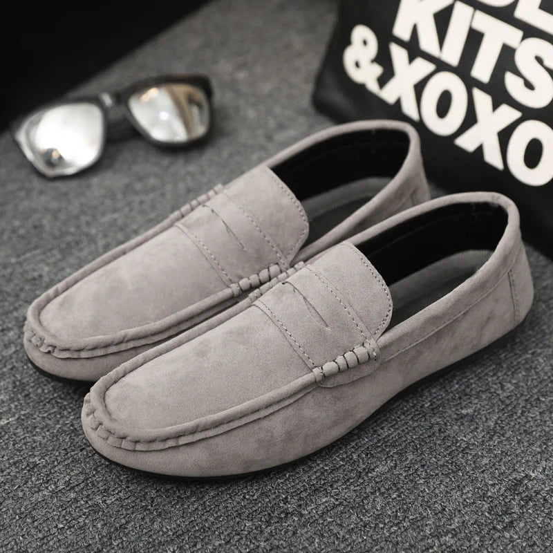 Men's Comfort Loafers | Casual Driving Shoes in Black, Grey & Khaki